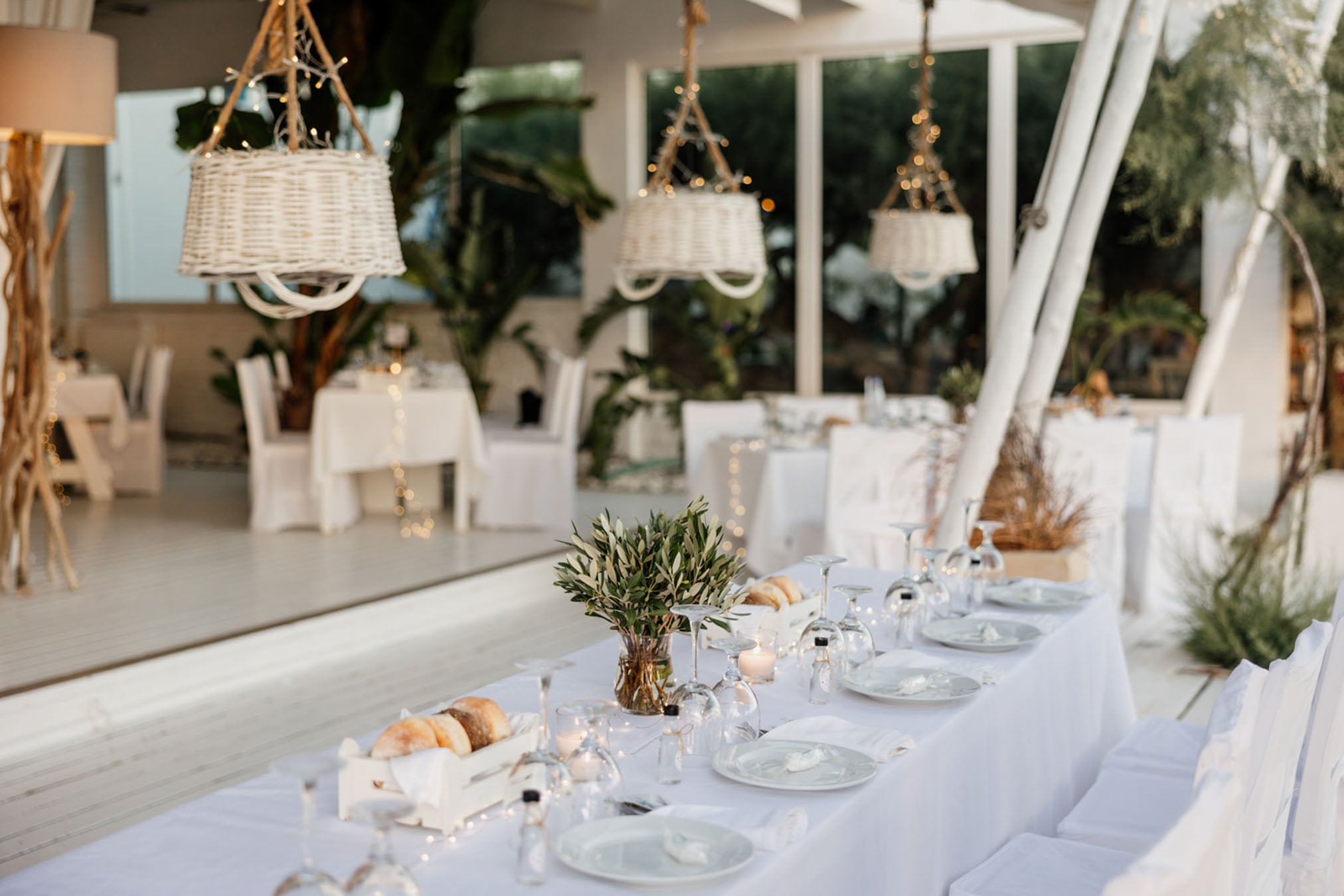 Beach wedding decor with florals at Santana Weddings, Naxos